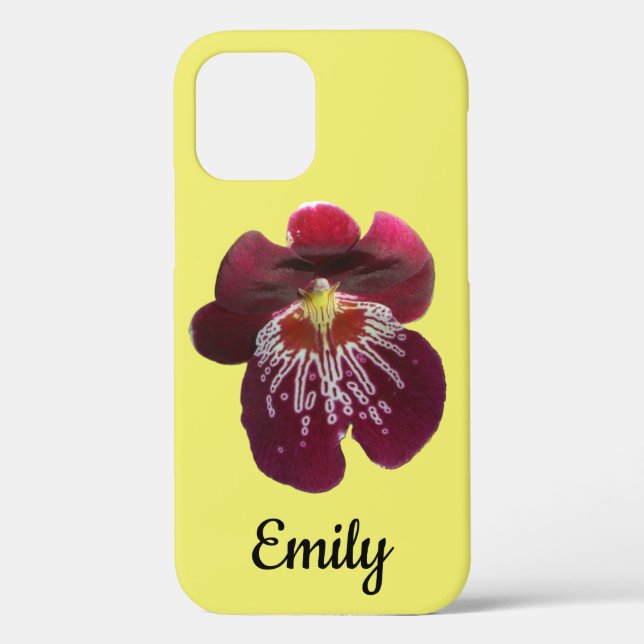 Maroon Orchids II Elegant Floral Case-Mate iPhone Case (Back)