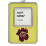 Maroon Orchids II Elegant Floral Christmas Ornament