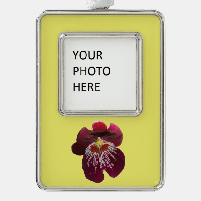 Maroon Orchids II Elegant Floral Christmas Ornament (Front)