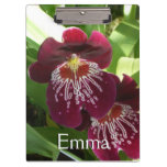 Maroon Orchids II Elegant Floral Clipboard