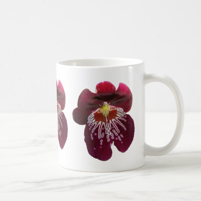 Maroon Orchids II Elegant Floral Coffee Mug (Right)