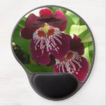 Maroon Orchids II Elegant Floral Gel Mouse Pad