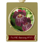 Maroon Orchids II Elegant Floral Gold Plated Banner Ornament