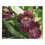 Maroon Orchids II Elegant Floral Jigsaw Puzzle