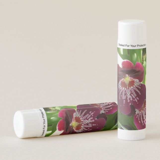 Maroon Orchids II Elegant Floral Lip Balm (Front)