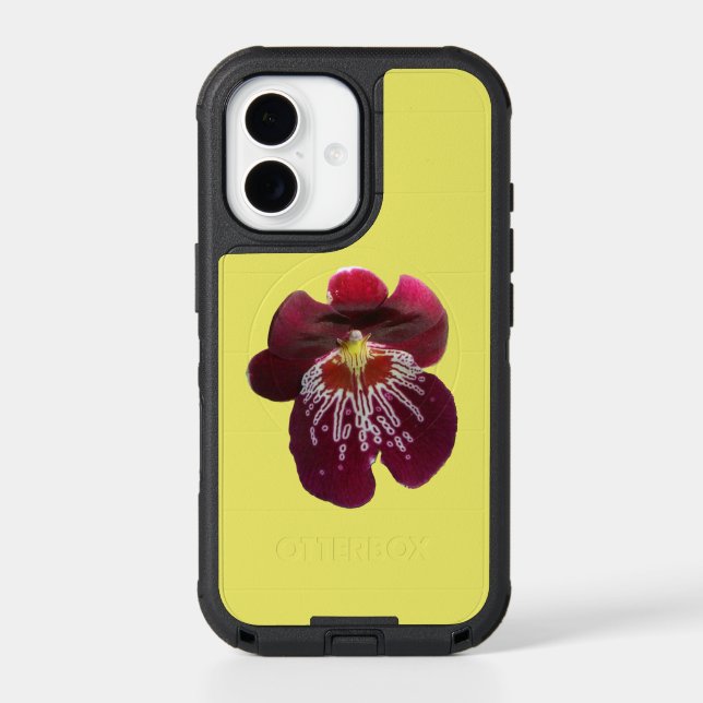 Maroon Orchids II Elegant Floral Otterbox iPhone Case (Back)