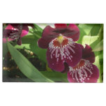 Maroon Orchids II Elegant Floral Place Card Holder
