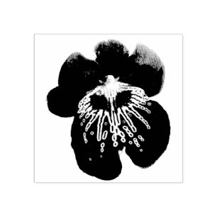 Maroon Orchids II Elegant Floral Rubber Stamp