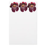 Maroon Orchids II Elegant Floral Stationery