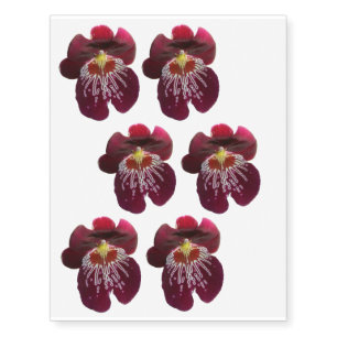 Maroon Orchids II Elegant Floral Temporary Tattoos