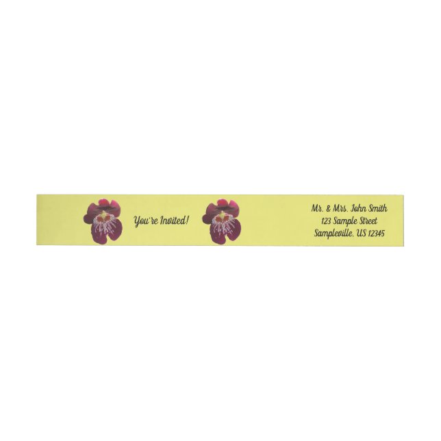 Maroon Orchids II Elegant Floral Wrap Around Label (Individual)
