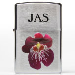 Maroon Orchids II Elegant Floral Zippo Lighter