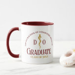 Maroon Osteopathic Medical School Graduation Mug<br><div class="desc">This maroon and gold custom osteopathic medical school graduate mug for a DO or an osteopath doctor features an osteopathic medical caduceus symbol and your college name for the class of 2025. Customize with your graduating year for a great personalized university graduation keepsake gift.</div>