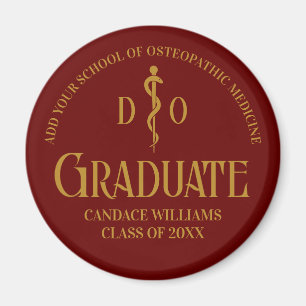 Maroon Osteopathic Medical School Graduation Party Magnet