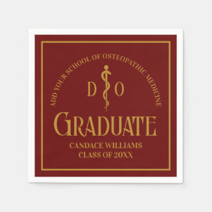 Maroon Osteopathic Medical School Graduation Party Napkins