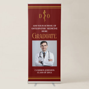 Maroon Osteopathic Medical School Graduation Party Retractable Banner