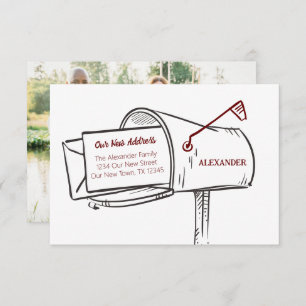 Maroon Our New Address Mailbox Moving