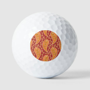 Maroon Paisley: Turkish Cucumber Ornament. Golf Balls