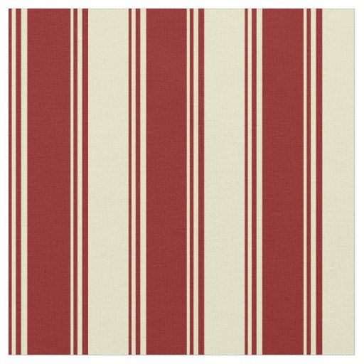 Maroon & Pale Goldenrod Striped Pattern Fabric