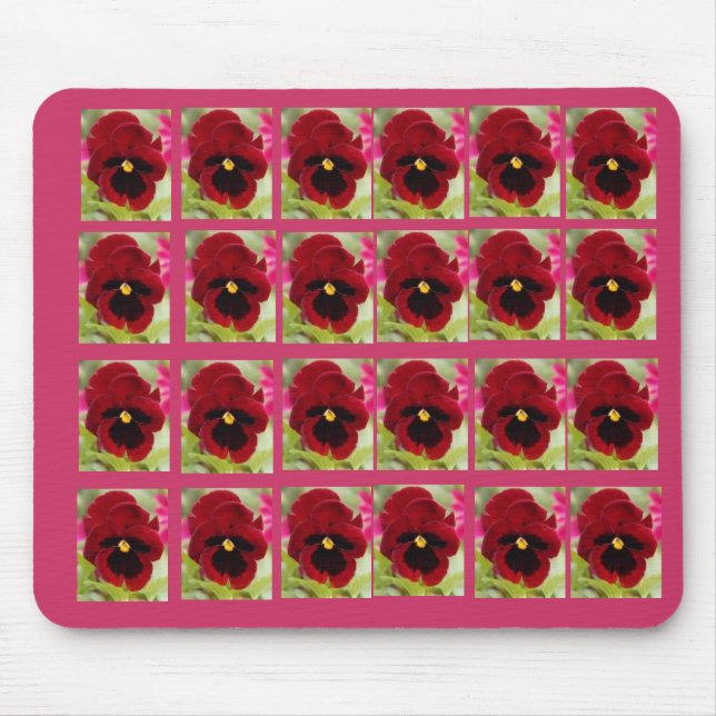 Maroon Pansy Mouse Pad (Front)