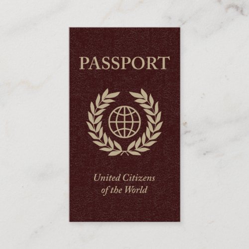 maroon passport business card template