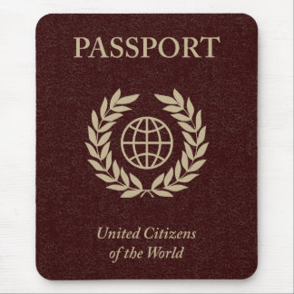 maroon passport mouse pad