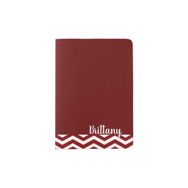 Maroon Personalized Passport Cover (Front)