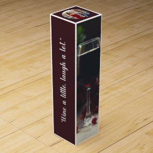 Maroon Personalized Wine Menu with Photo Design Box