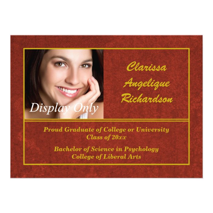 Maroon Photo Graduation Announcement and Invite