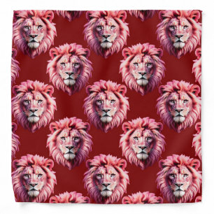 Maroon Pink Lion Head Design  Bandana