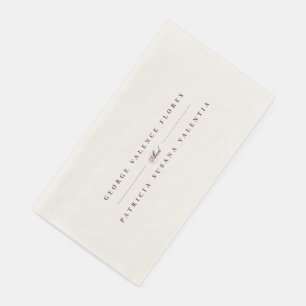 Maroon Plum Formal Calligraphy Elegant Wedding Paper Guest Towels