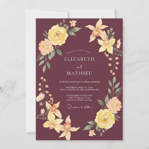 Maroon Polished Autumn Wedding Invitation