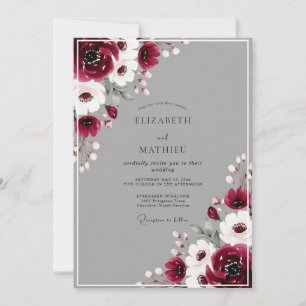 Maroon Polished Winter Wedding Invitation