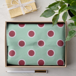 Maroon Polka Dots on Mint Green Tissue Paper