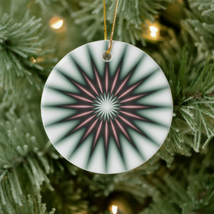 Maroon Radiant Pattern Ceramic Ornament