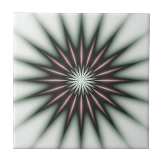 Maroon Radiant Pattern Ceramic Tile (Front)