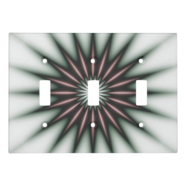 Maroon Radiant Pattern Light Switch Cover (Front)