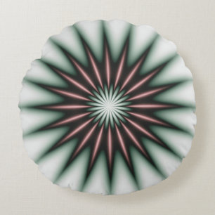 Maroon Radiant Pattern Round Pillow