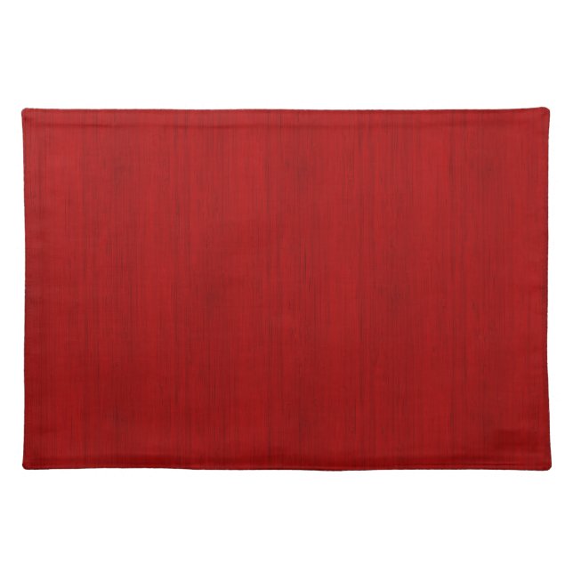 Maroon Red Bamboo Wood Grain Look Cloth Placemat (Front)