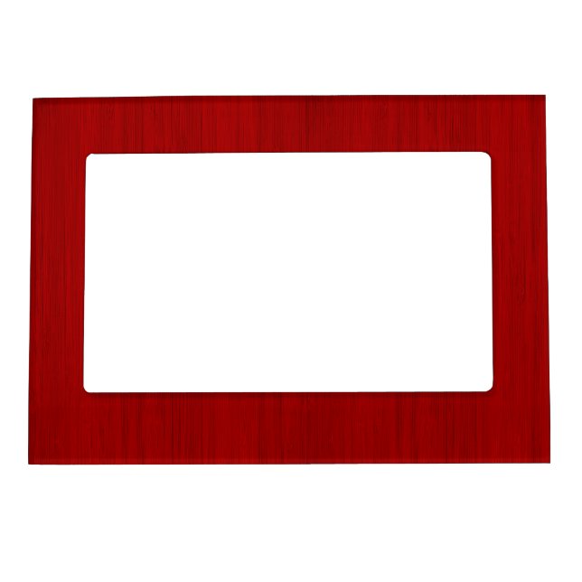 Maroon Red Bamboo Wood Grain Look Magnetic Photo Frame (Front)