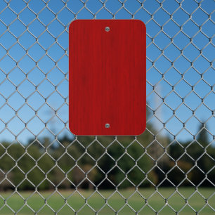 Maroon Red Bamboo Wood Grain Look Metal Sign