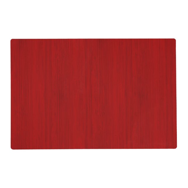 Maroon Red Bamboo Wood Grain Look Placemat (Front)