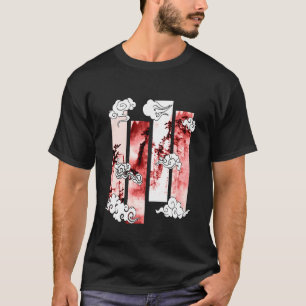 Maroon Red Burgundy Japanese Cliffs Scene Maroon T-Shirt