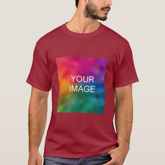 Maroon Red Custom Add Image Logo Personalized T-Shirt (Front)