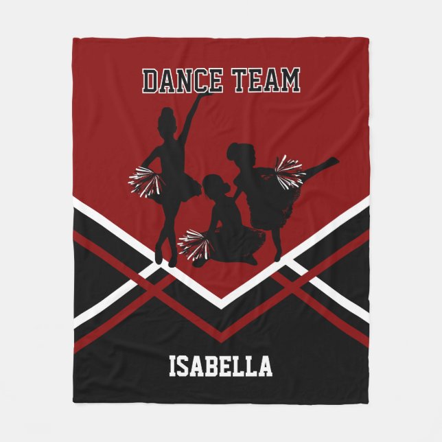 Maroon Red Dance / Cheer Team Kids Fleece Blanket (Front)
