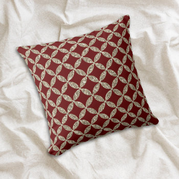 Maroon Red Elegant Faux Glitter Pattern Throw Pillow by AvenueCentral at Zazzle