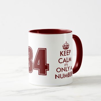 Maroon Red Keep Calm 34th Birthday Coffee Mug Gift by keepcalmmaker at Zazzle