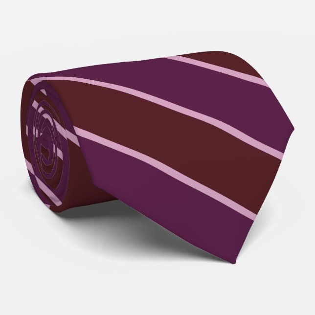 Maroon Red, Magenta And Pink Diagonal Stripes  Neck Tie (Rolled)
