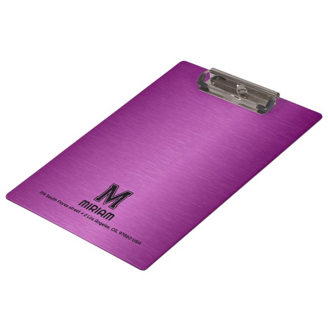 Maroon Red Metallic Texture Custom Black Text Clipboard (Angled)