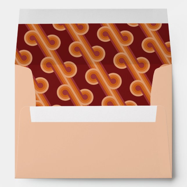 Maroon Red Orange Circles Fusion Fine Art Pattern Envelope (Back (Bottom))